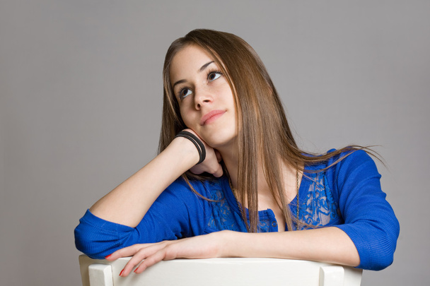 Thoughtful young brunette girl. - Photo, Image