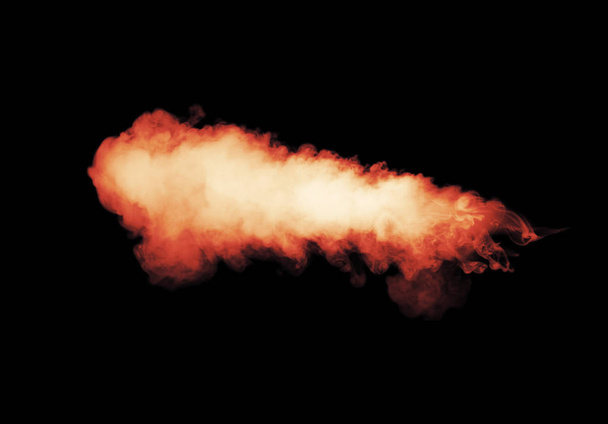 white fire smoke blot isolated on black - Photo, image