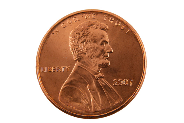 Eristetty Yhdysvaltain penni
 - Valokuva, kuva