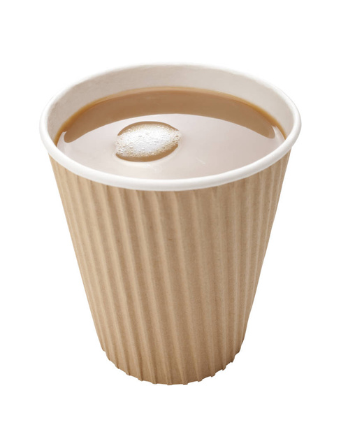 テイクアウト コーヒー使い捨てカップの牛乳  - 写真・画像