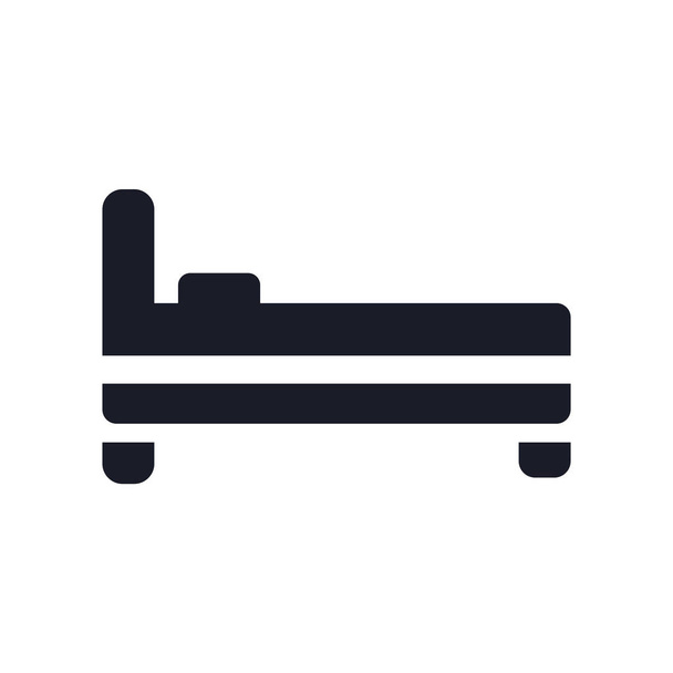 白い背景の上分離されたベッドのアイコン ベクトル記号とシンボルは、 - ベクター画像