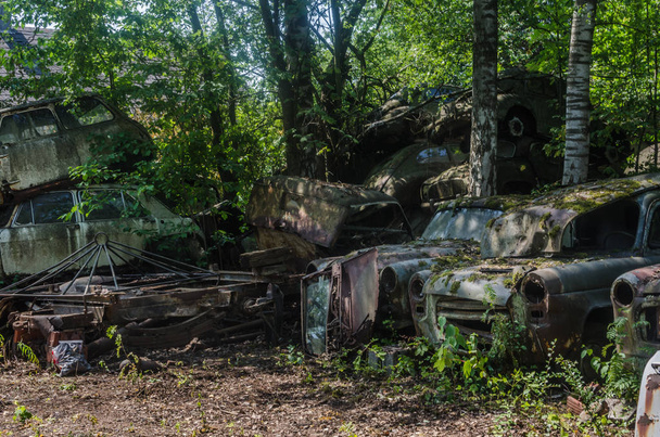 many rusty cars on a junkyard - Photo, Image