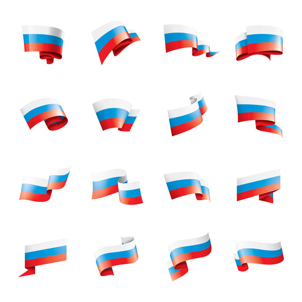 Oroszország zászló, vektor illusztráció fehér alapon - Vektor, kép