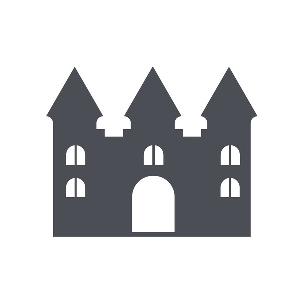Signo de vector de icono de castillo animoso y símbolo aislado en la espalda blanca
 - Vector, Imagen