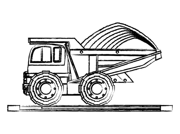 Konstrukcja samochodów ciężarowych - Wektor, obraz