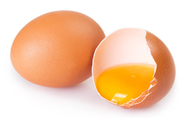 Ovos crus isolados sobre fundo branco - Foto, Imagem