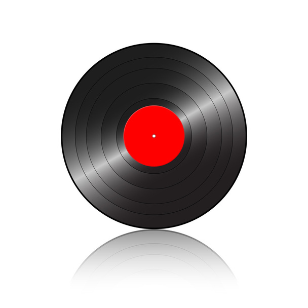 Gramophone record red reflection - Vetor, Imagem