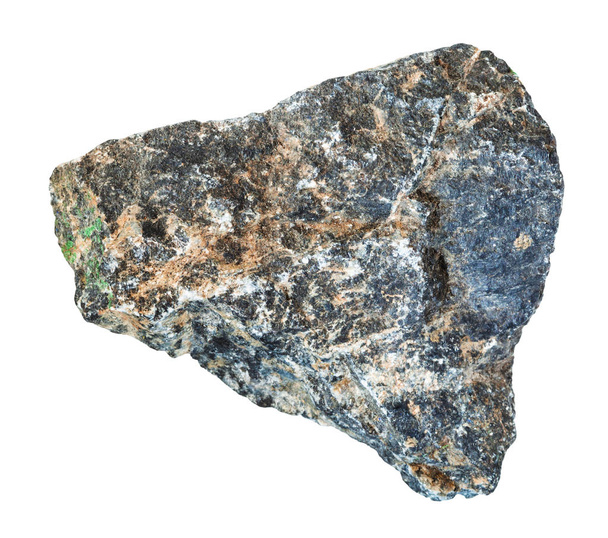 макрос, зйомки природних мінеральних - грубої Хроміт камінь ізольовані на біле тло з Уральські гори - Фото, зображення