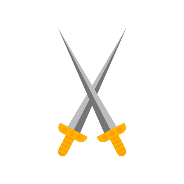 Schwerter Symbol Vektorzeichen und Symbol isoliert auf weißem Hintergrund, - Vektor, Bild