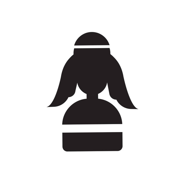 Icono de chica aislado sobre fondo blanco para su diseño web y aplicación móvil
 - Vector, Imagen