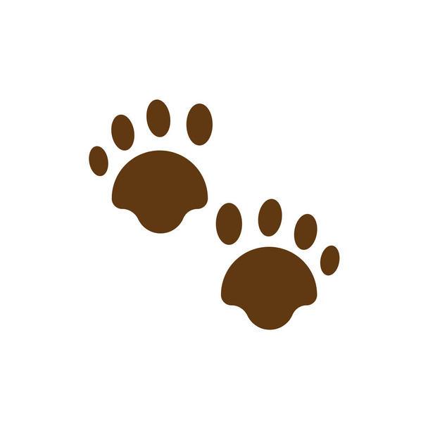 Pawprints simge vektör işareti ve üzerinde beyaz backgrou izole sembolü - Vektör, Görsel