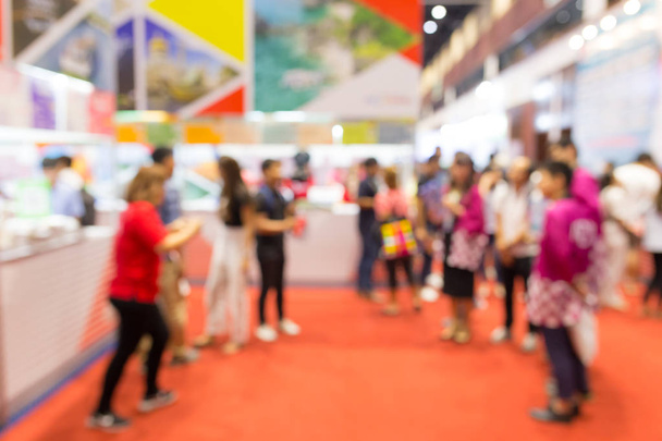 Abstract blurred event exhibition with people background, business convention show concept. - Photo, Image