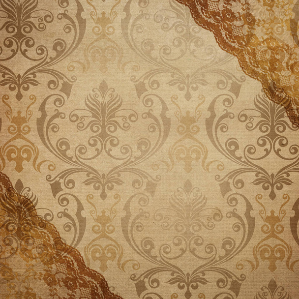 ルイジアナ州生活ニユー ・ オーリンズ文化羊皮紙ダマスク織の壁紙背景 - 写真・画像