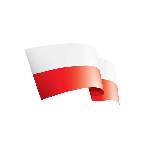 Poland flag, vector illustration on a white background - Vektör, Görsel