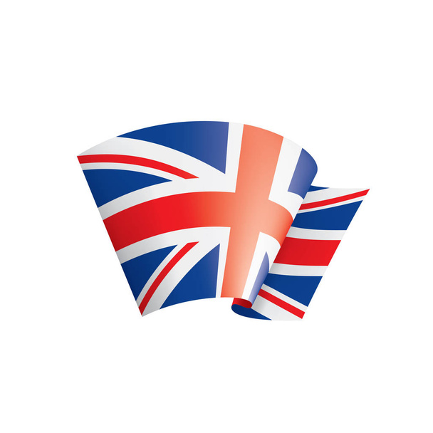 Birleşik Krallık bayrağı, beyaz arkaplanda vektör illüstrasyonu - Vektör, Görsel