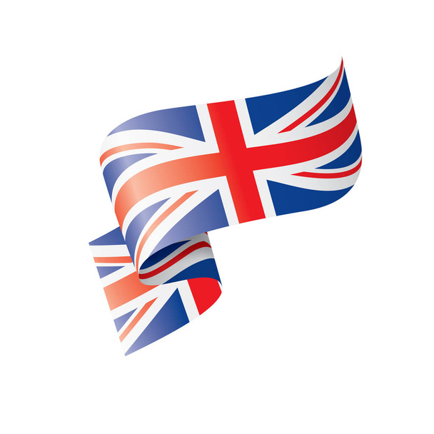 Флаг Великобритании, векторная иллюстрация на белом фоне - Вектор,изображение
