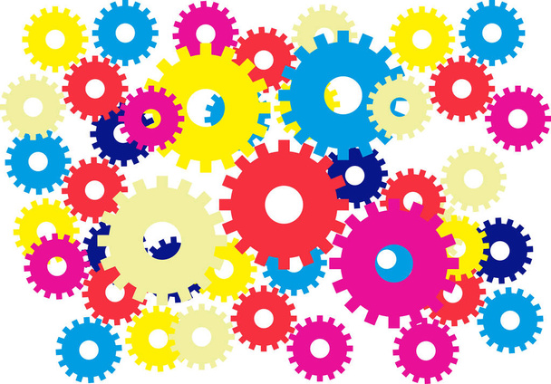 Colour gears on White background - Photo, Image
