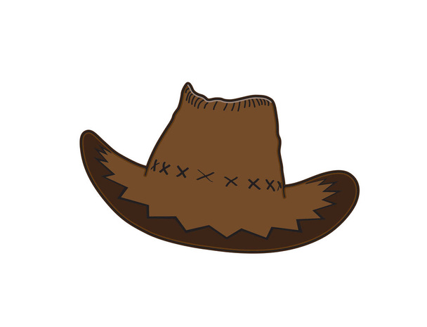 Cowboyhut flache Ikone. Einfache Illustration. - Vektor, Bild