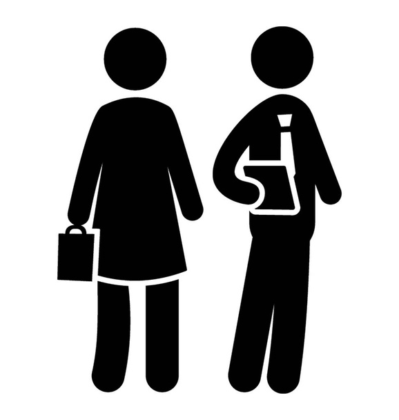 Икона человеческих аватаров с копиями в руках, изображающими сотрудников офиса
  - Вектор,изображение