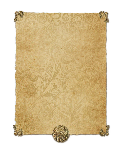 Victorian Parchment Paper Isolated on White Background Collection - Photo, Image