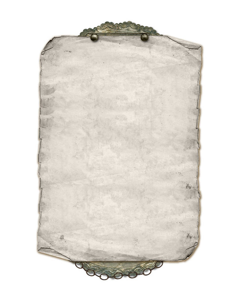 Papel pergamino victoriano aislado sobre fondo blanco
 - Foto, Imagen