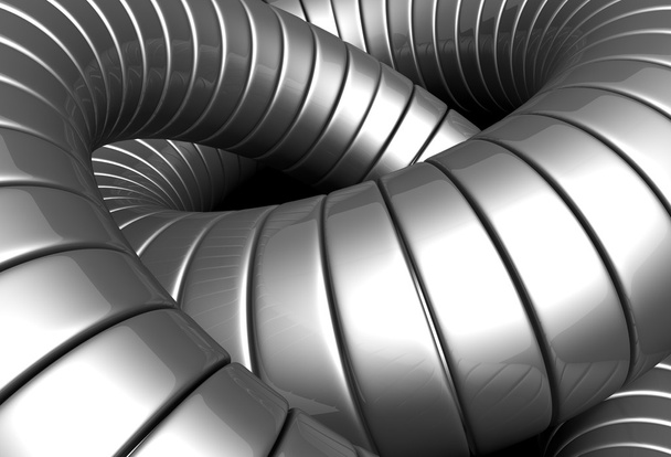 Tube métallique argenté fond abstrait Illustration 3D
 - Photo, image