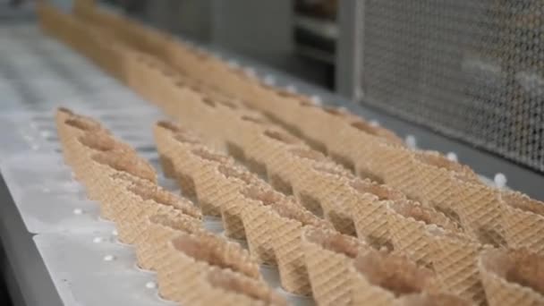 As linhas automáticas de transporte para a produção de cones de sorvete. Wafer copos e cones. Grande produção industrial. Um grande fornecedor de sorvete para a rede de varejo
 - Filmagem, Vídeo