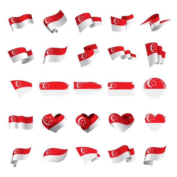 Singapore flag, vector illustration - Vector, Image
