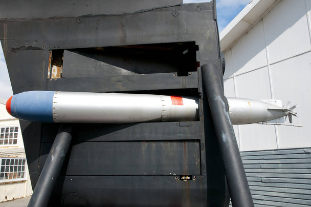 Onderzeese Torpedo op Display - Foto, afbeelding