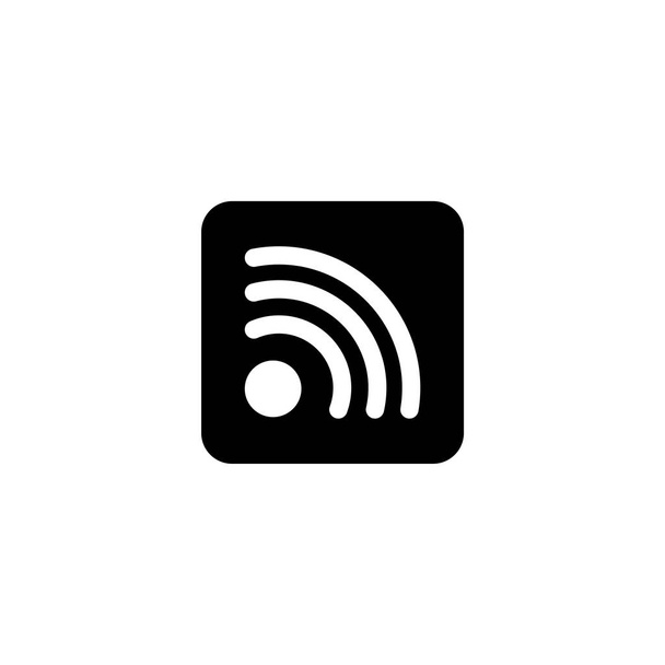 Ασύρματο Internet Wifi, εικονίδιο του φορέα κοινωνικής Rss επίπεδης - Διάνυσμα, εικόνα