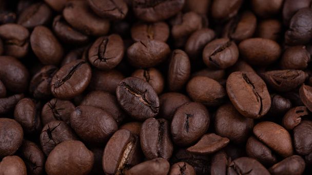 Texture of coffee beans. You can apply for coffee wallpaper coffee with text and everything about coffee background concept. - Photo, image
