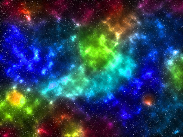 cosmic nebula starry sky colorful background illustration - Photo, Image