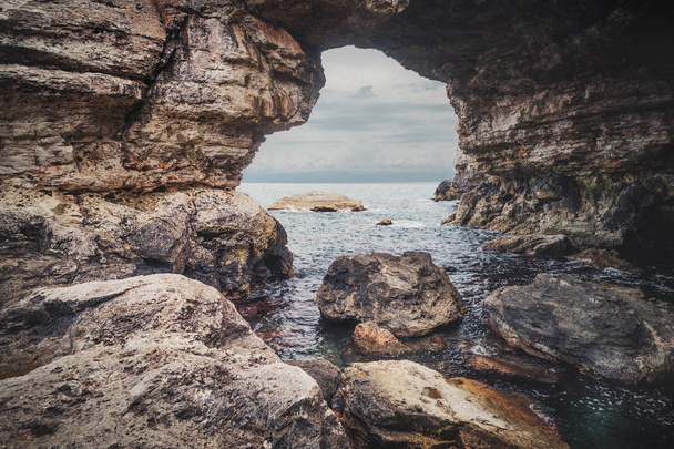 The rock formation Arch in the sea near Tyulenovo, Bulgaria, Europe - Fotó, kép