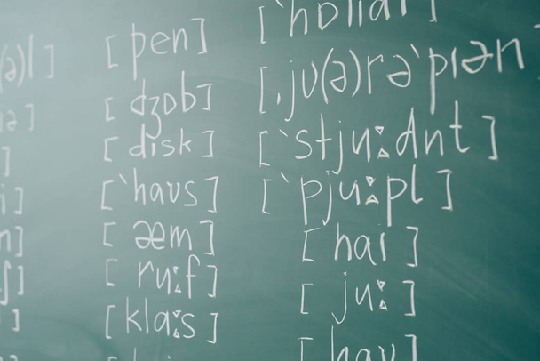 Estudiar inglés Clase de la escuela pizarra Alfabeto fonético internacional
. - Foto, Imagen