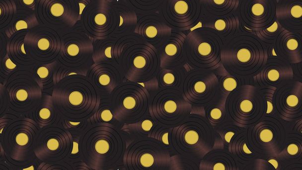 Modèle sans couture de musique audio d'un vieux disque de vinyle ancien rétro hipster sur un fond de 60, 70, 80, 90. Le fond. Illustration vectorielle
 - Vecteur, image