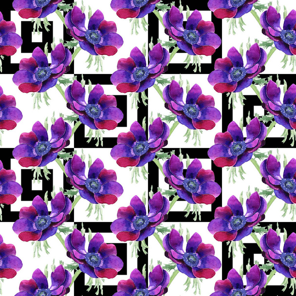  Hermosa flor de color púrpura. El nombre completo de la flor es la anémona. Fondo transparente. - Foto, imagen
