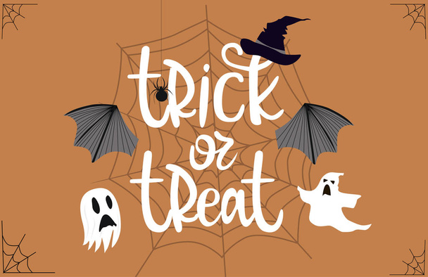 Happy Halloween background poster or party invitation. Editable vector illustration - Vecteur, image