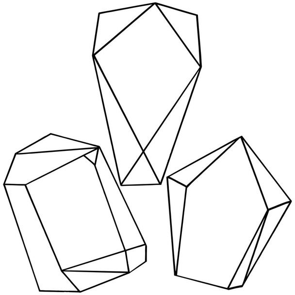 Vector diamond rock jewelry mineral. Isolated illustration element. Geometric quartz polygon crystal stone mosaic shape amethyst gem. - Vector, Image