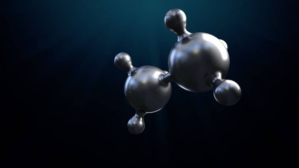 ilustracja 3D Abstrakcja srebrne metalowe cząsteczki tła - Zdjęcie, obraz
