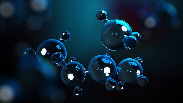 3D Illustration Moleküle. Atome schmelzen dahin. medizinischer Hintergrund. molekulare Struktur auf atomarer Ebene. - Foto, Bild