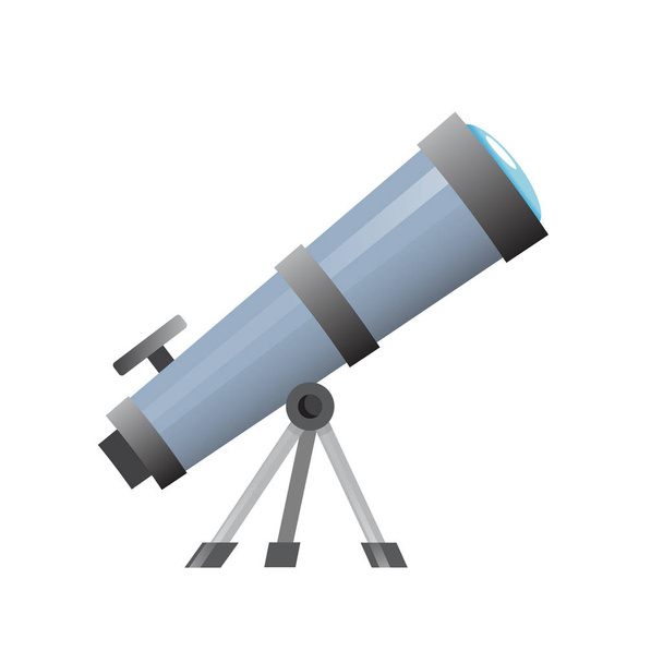 Εικονίδιο του τηλεσκοπίου, σχολείο εργαλείο για το μάθημα Αστρονομίας. - Διάνυσμα, εικόνα