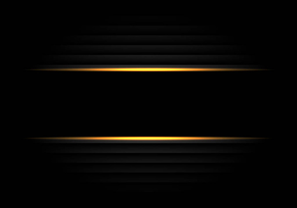 Αφηρημένο μαύρο πανό κίτρινο φως σχεδιασμό σύγχρονης πολυτέλειας φουτουριστικό φόντο εικονογράφηση φορέα. - Διάνυσμα, εικόνα