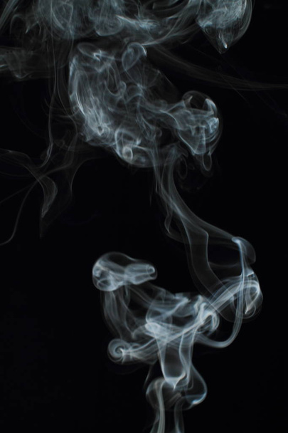 White smoke texture on black background - Foto, immagini