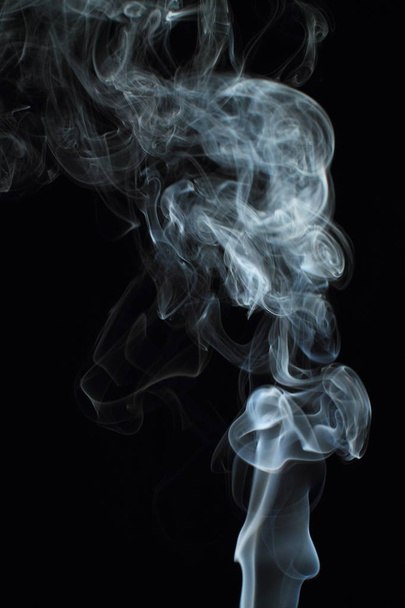 Textura de fumaça branca no fundo preto - Foto, Imagem