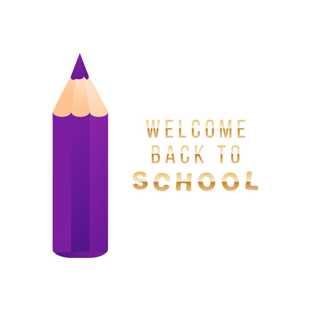 Abstracto de regreso a la escuela con lápiz pequeño y corto. Bienvenido Volver a la cita escolar
 - Vector, imagen