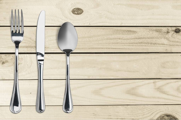 Fork knife spoon tableware chrome kitchen white - Φωτογραφία, εικόνα