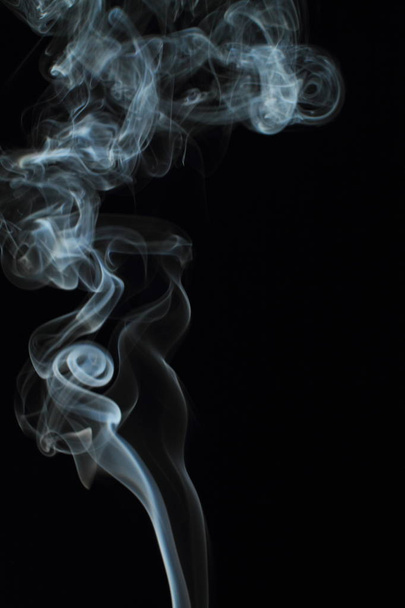 White smoke texture on black background - Zdjęcie, obraz