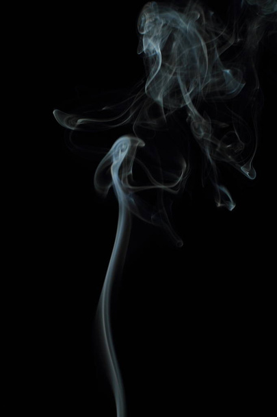 White smoke texture on black background - Φωτογραφία, εικόνα