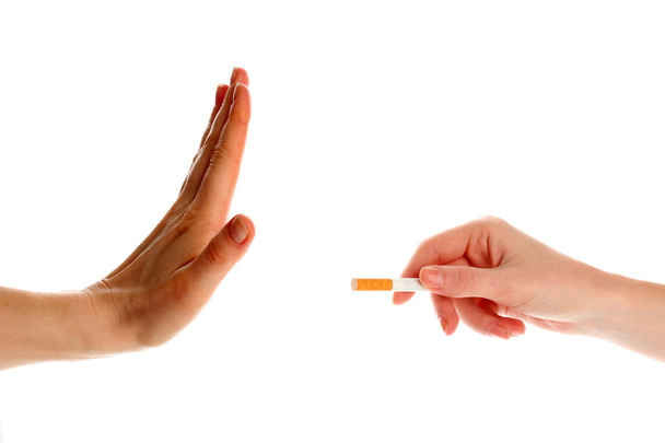 kavram: Beyaz izole, sigarayı bırakmak - Fotoğraf, Görsel