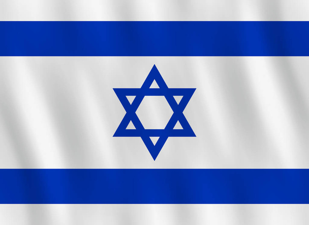 Israel flag with waving effect, official proportion. - Vettoriali, immagini
